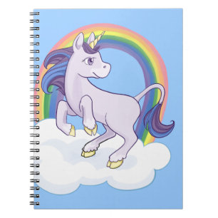 Carnet Licorne magique mignonne d'arc-en-ciel