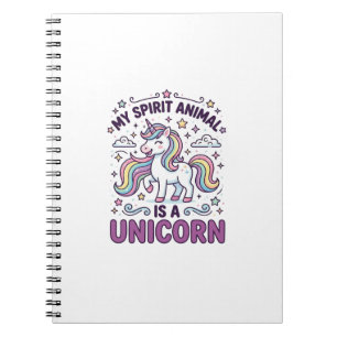Carnet Licorne Mon Animal Spirituel Est une Licorne Typog