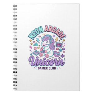 Carnet Licorne Néon Arcade Licorne Produit de Style Rétro