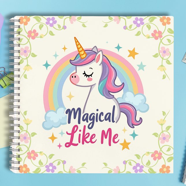 Carnet Licorne pastel magique avec arc-en-ciel  (Créateur téléchargé)