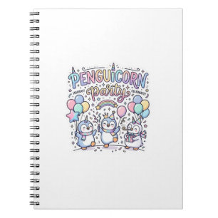 Carnet Licorne Penguicorne Fête Vecteur Premium Vector De