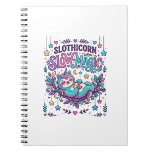 Carnet Licorne Slothicorne Magie Lente Marché Coloré