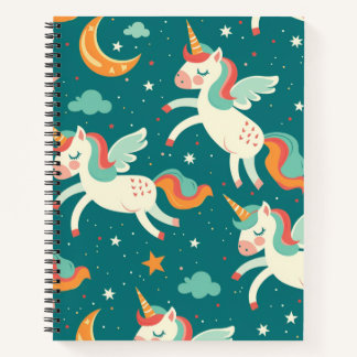 Carnet Licorne Verte pour Enfants