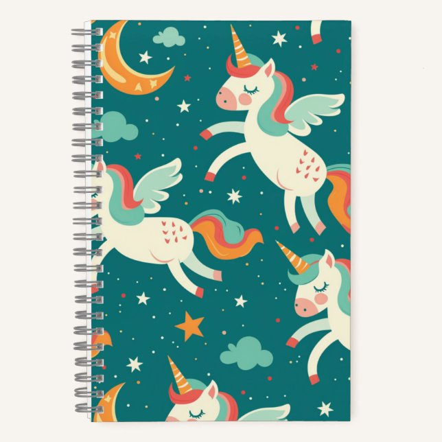 Carnet Licorne Verte pour Enfants 5.5 x 8.5 (Recto)
