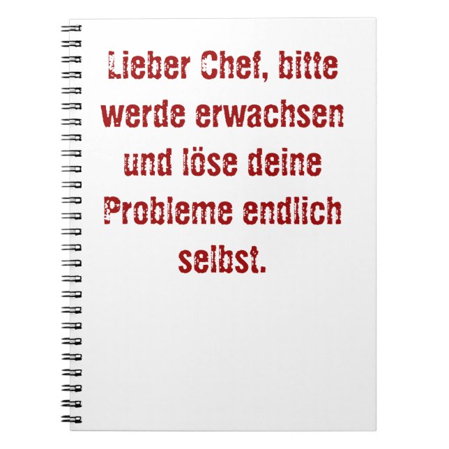 Carnet "Lieber Chef, bitte werde erwachsen..." (Devant)