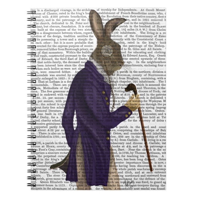 Carnet Lièvre En Manteau Violet (Devant)