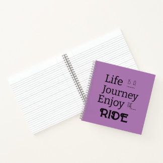 Carnet "Life is a Journey Enjoy the Ride" Phrase 