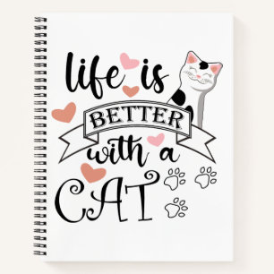Carnet Life is Better With a Cat quote slogan