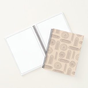 Carnet Ligne d'arc-en-ciel abstraite moderne art brun fon