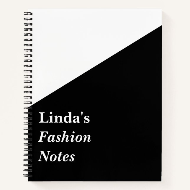 Carnet Ligne diagonale noire et blanche (Devant)