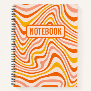 Carnet Lignes Abstraites Orange Boho Retro