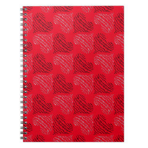 Carnet Lignes cardiaques alternatives en noir et blanc su