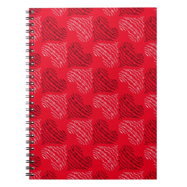 Carnet Lignes cardiaques alternatives en noir et blanc su (Devant)
