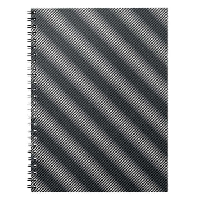 Carnet Lignes de gris noir et blanc ultra minces (Devant)