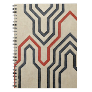Carnet Lignes graphiques oranges et bleues