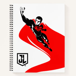 Carnet Ligue de Justice Superman Flying Noir Pop Art