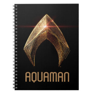 Carnet Ligue de Justice Symbole d'aquaman métallique