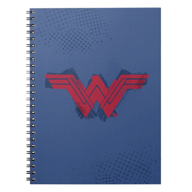 Carnet Ligue de Justice | Symbole de femme Wonder brossé (Devant)