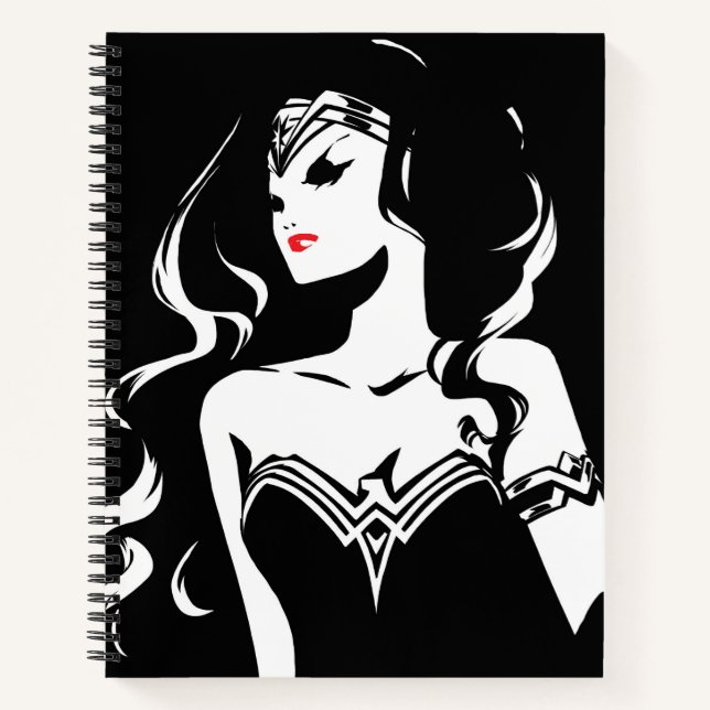 Carnet Ligue de Justice | Wonder Woman Noir Pop Art (Devant)
