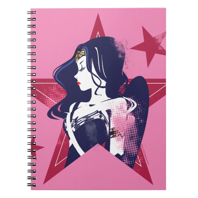 Carnet Ligue de Justice | Wonder Woman & Stars Pop Art (Devant)