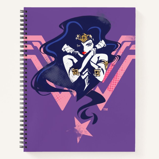 Carnet Ligue de Justice | Wonder Woman & Symbol Pop Art (Devant)