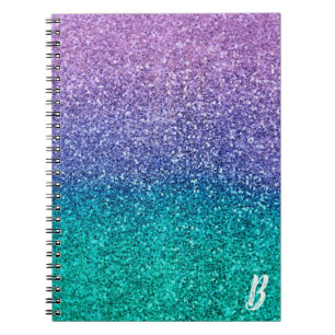 Carnet Lila Violet & Sarcelle Vert Aqua Pailleté scintill