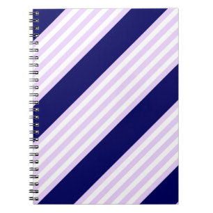 Carnet Lilac and white stripes pattern with navy blue