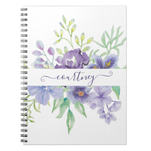 Carnet Lilac floral aquarelle personnalisé