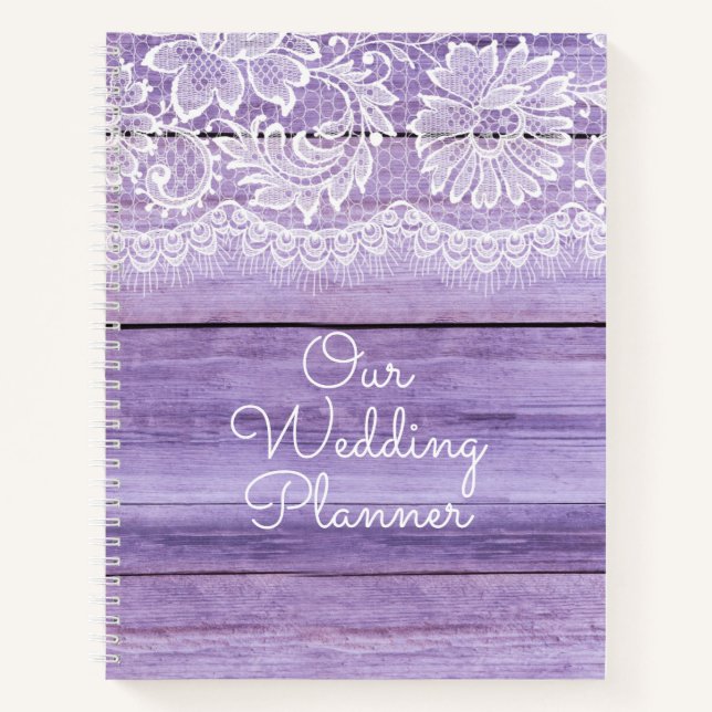 Carnet Lilac Lace et Mariage en bois de grange (Devant)