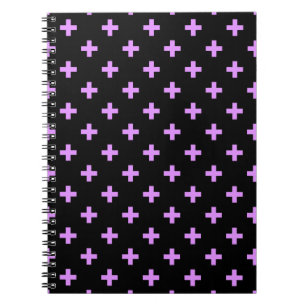 Carnet Lilac polka croise sur noir