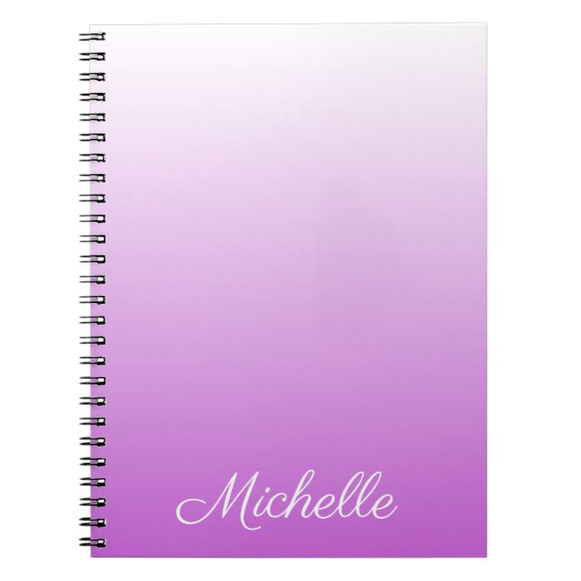 Carnet Lilac violet ombre nom personnalisé (Devant)