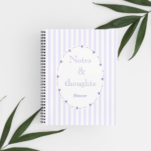 Carnet Lilas Violet Blanc Coquette Esthétique  Monogramme