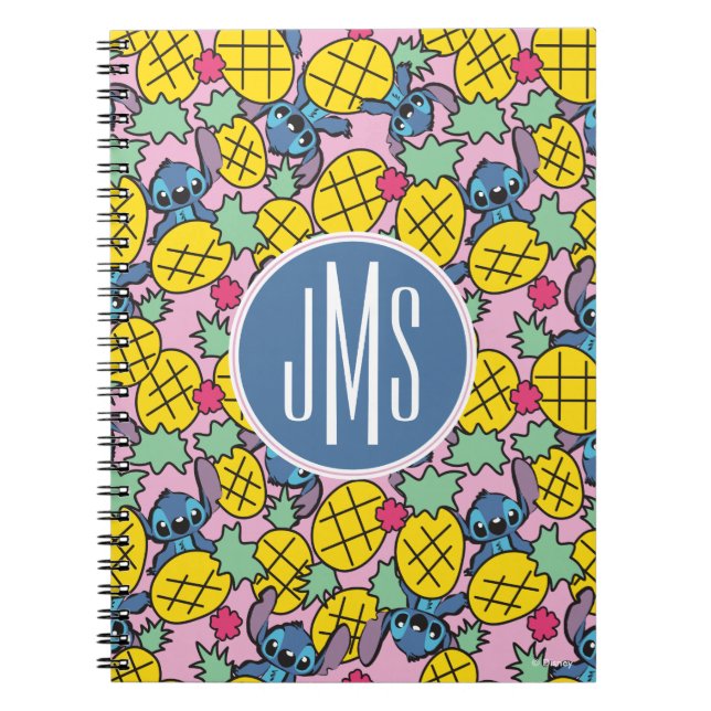 Carnet Lilo & Stitch | Motif ananas Monogram (Devant)