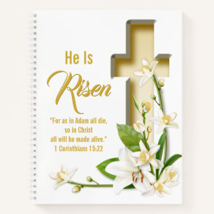 Carnet Lily Cross Scripture personnalisée Verset