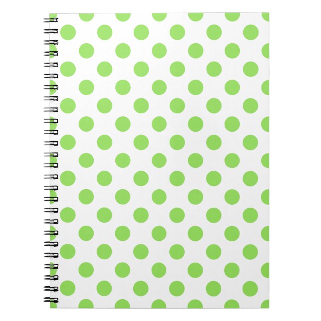 Carnet Lime et pois blancs (Devant)