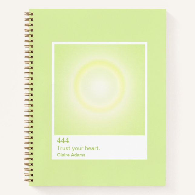 Carnet Lime Green Aura Swatch Angel Number Notebook (Devant)