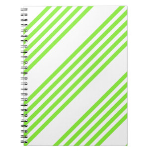 Carnet Lime vert et blanc cinq bandes motif