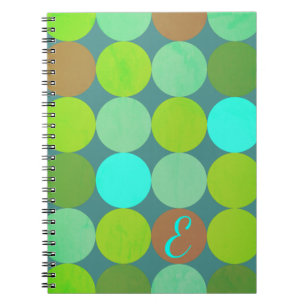 Carnet Lime Vert Turquoise Turquoise & Rust Cercles Monog