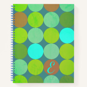 Carnet Lime Vert Turquoise Turquoise & Rust Cercles Monog