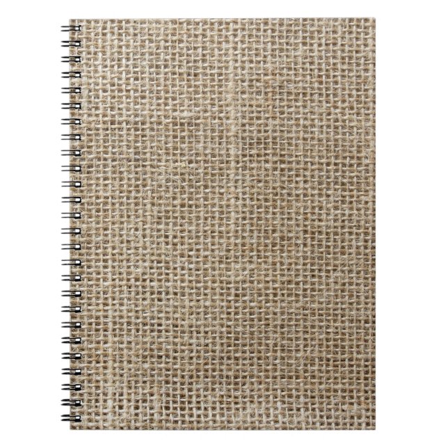 Carnet Linge brut : Tissu texturé naturel. (Devant)