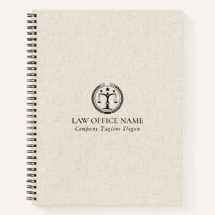 Carnet Linge de Crème Lumière Texture Logo Black Justice