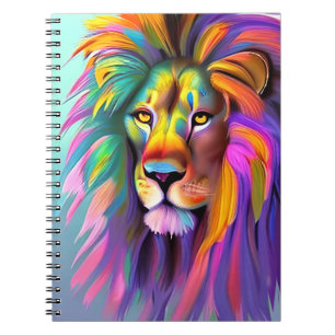 Carnet Lion Abstrait Face Mystical Imaginaire Art