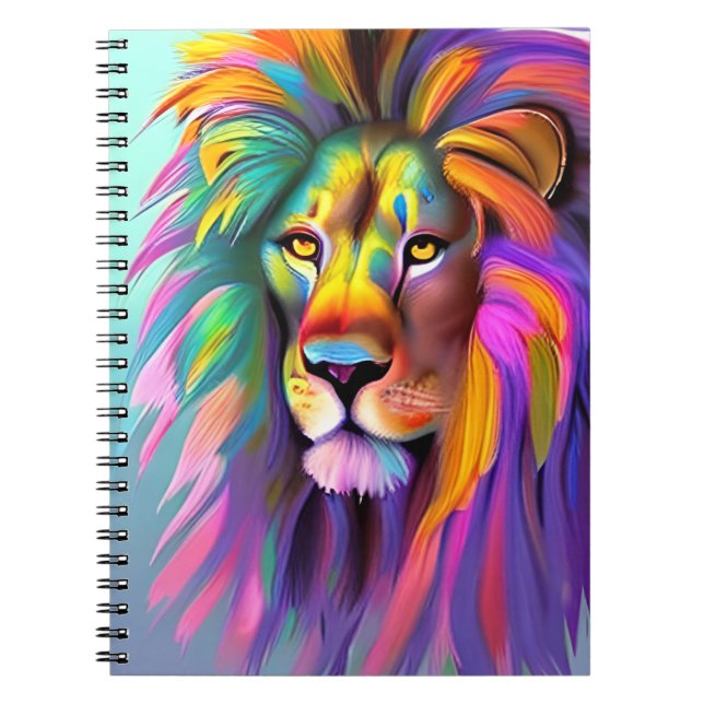 Carnet Lion Abstrait Face Mystical Imaginaire Art (Devant)