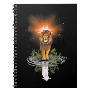 Carnet Lion Croix Jésus Réflexion Eau Miroir Sheep T-S