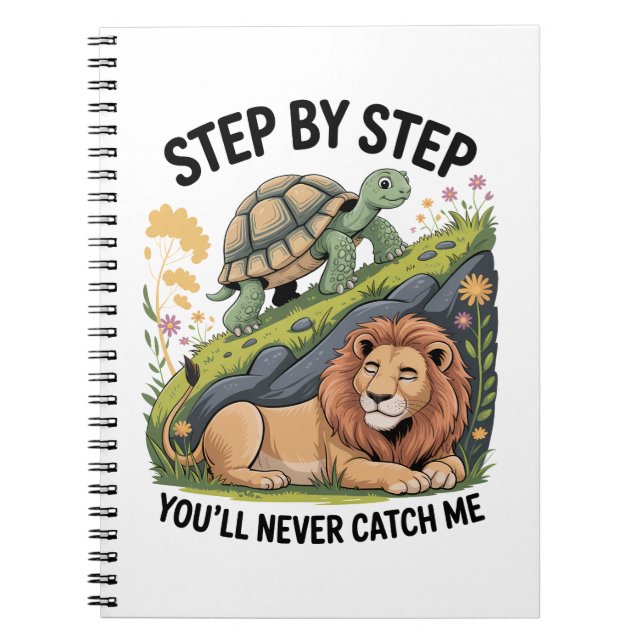 Carnet Lion de tortue drôle (Devant)