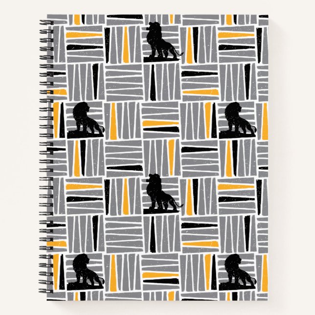Carnet Lion King | Simba Gray & Gold Hatched Motif (Devant)