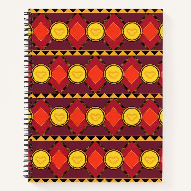 Carnet Lion King | Simba Icon Motif de style africain (Devant)