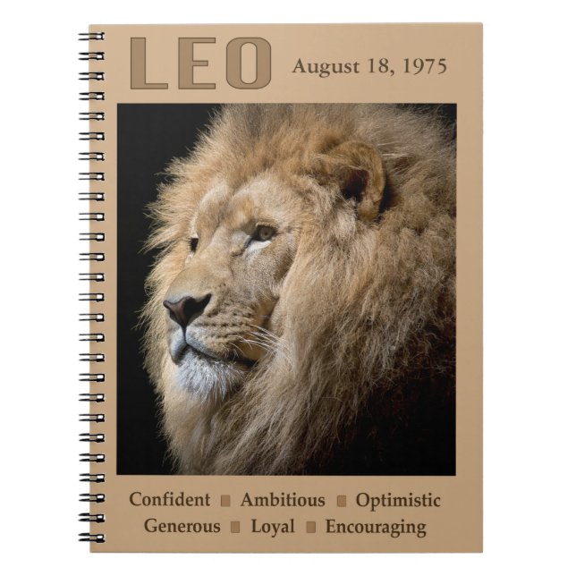 Carnet Lion le zodiaque de lion (Devant)