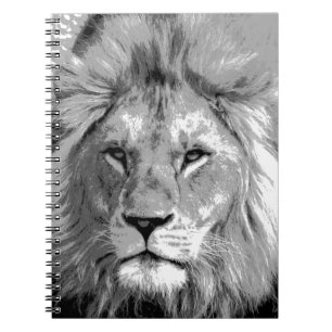 Carnet Lion Noir Blanc