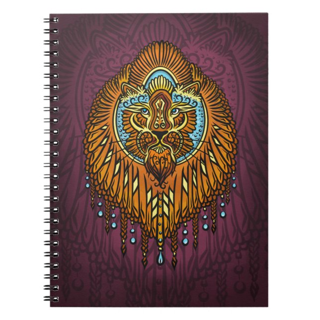 Carnet Lion Regal Spirit | La Rue Mandala Tribale Ornée (Devant)